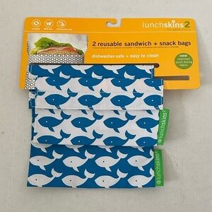 Blue Whale Reusable Snack Bags set of 2